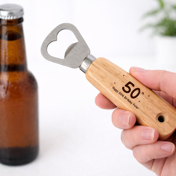 Personalised Engraved 50th Birthday Bottle Opener