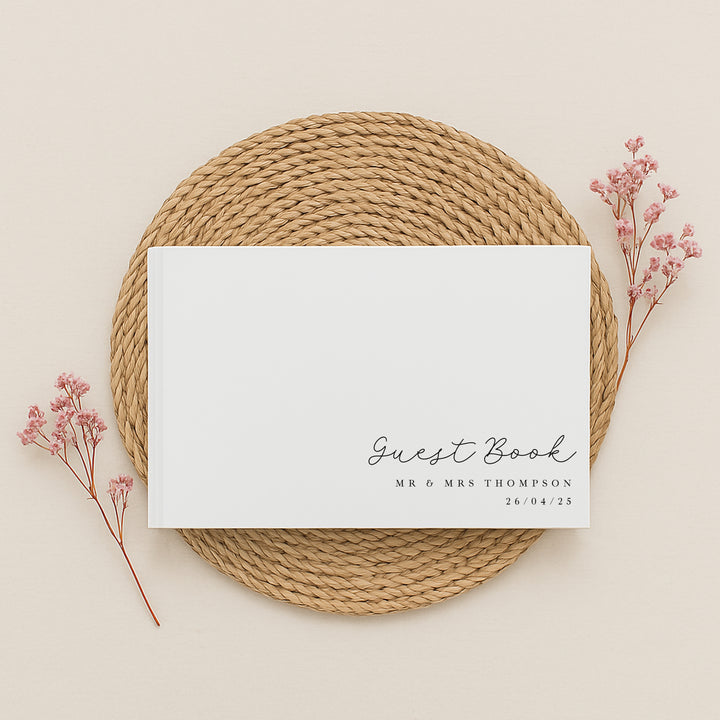 Personalised Simple Script Wedding Guest Book