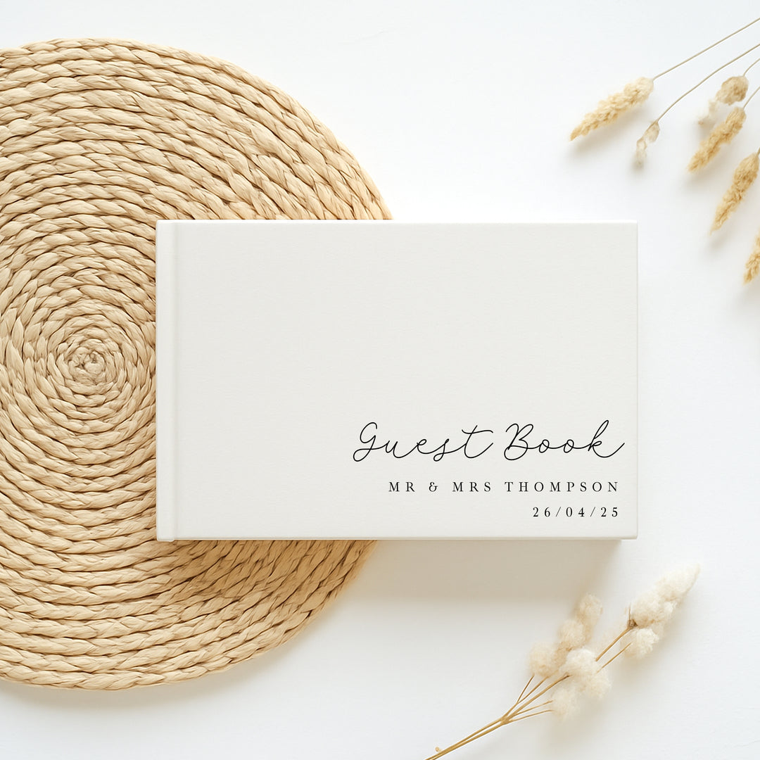Personalised Simple Script Wedding Guest Book