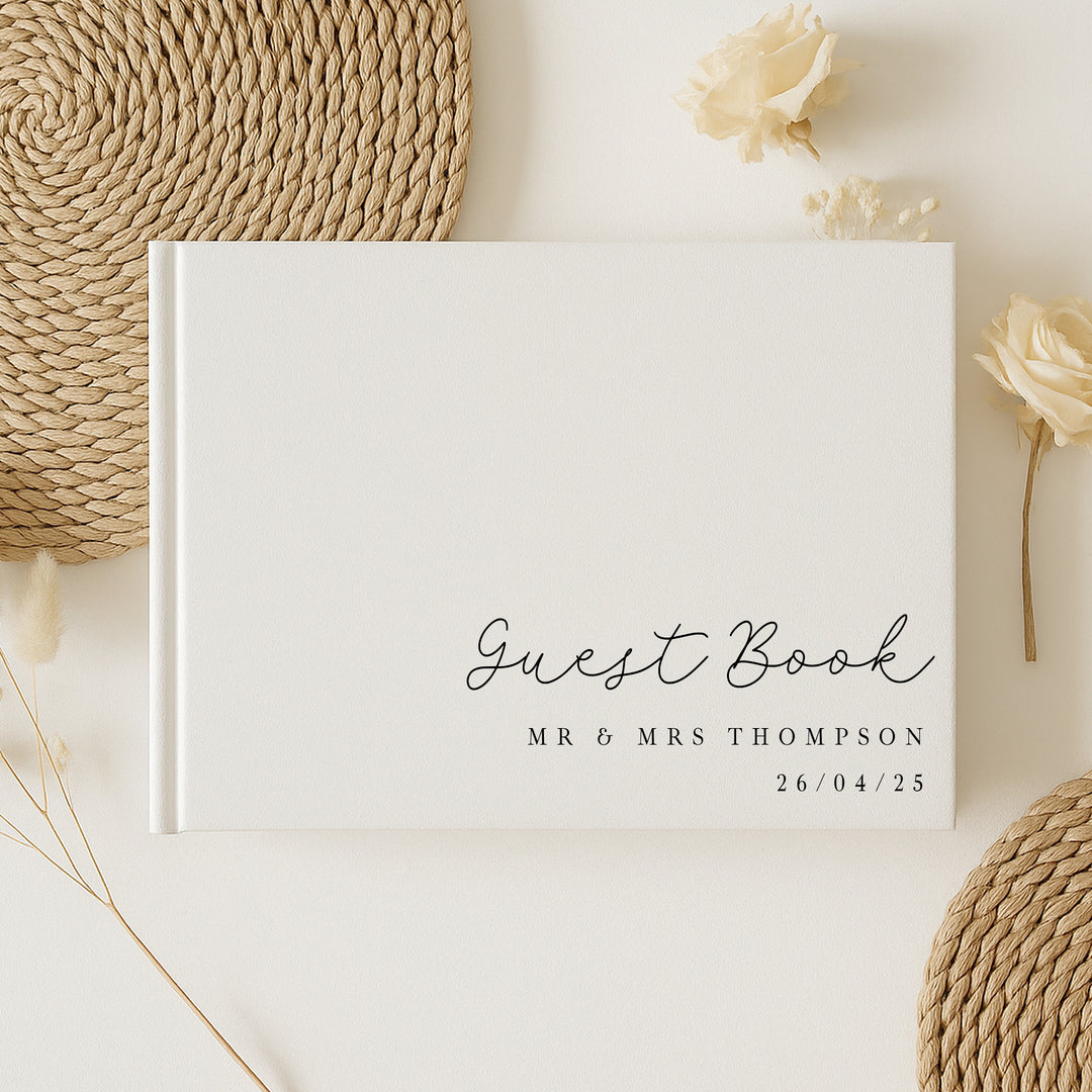 Personalised Simple Script Wedding Guest Book