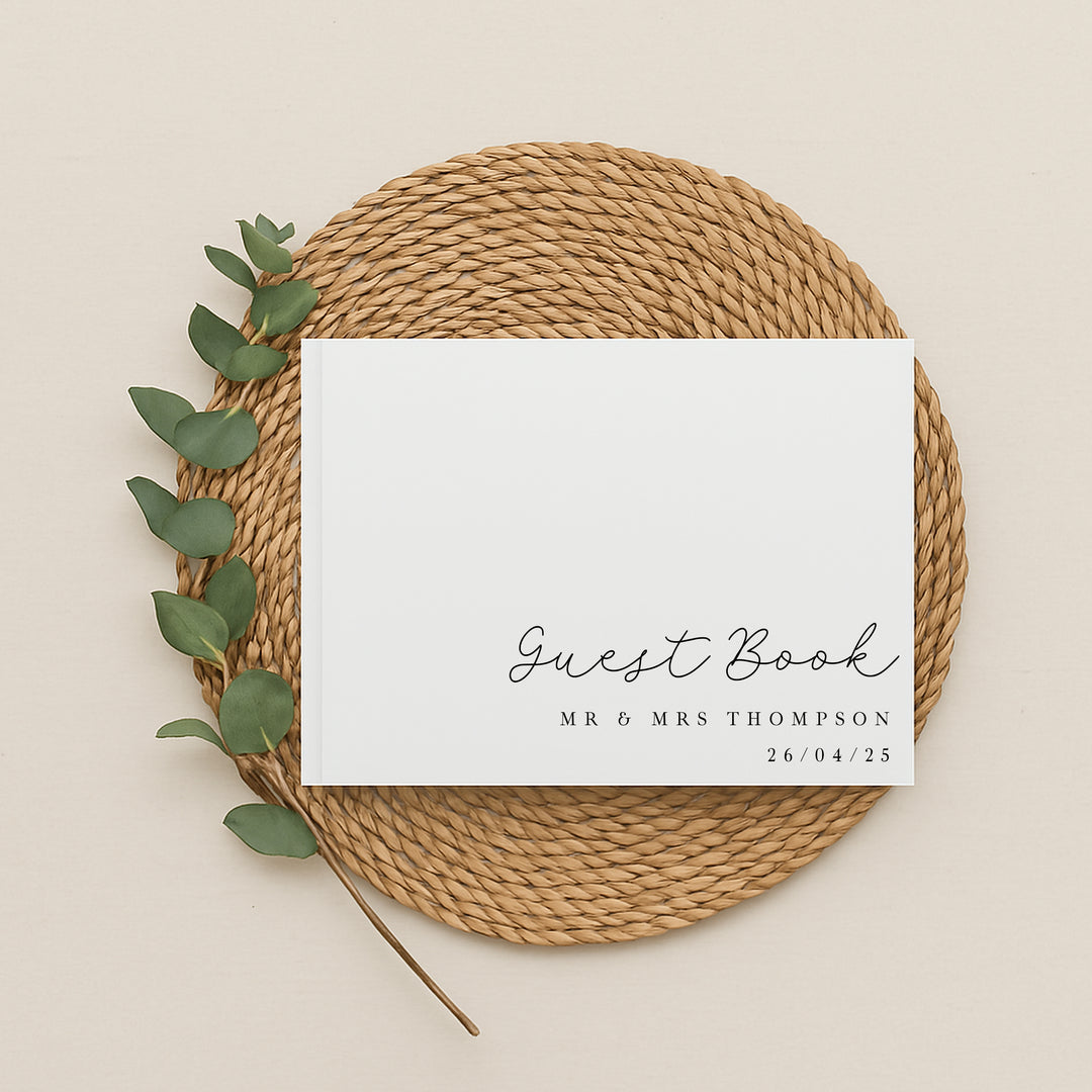 Personalised Simple Script Wedding Guest Book
