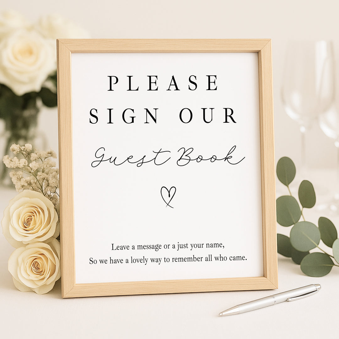 Personalised Simple Script Wedding Guest Book