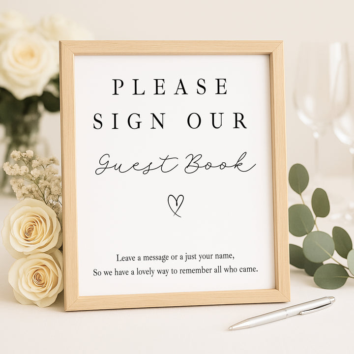 Personalised Simple Script Wedding Guest Book