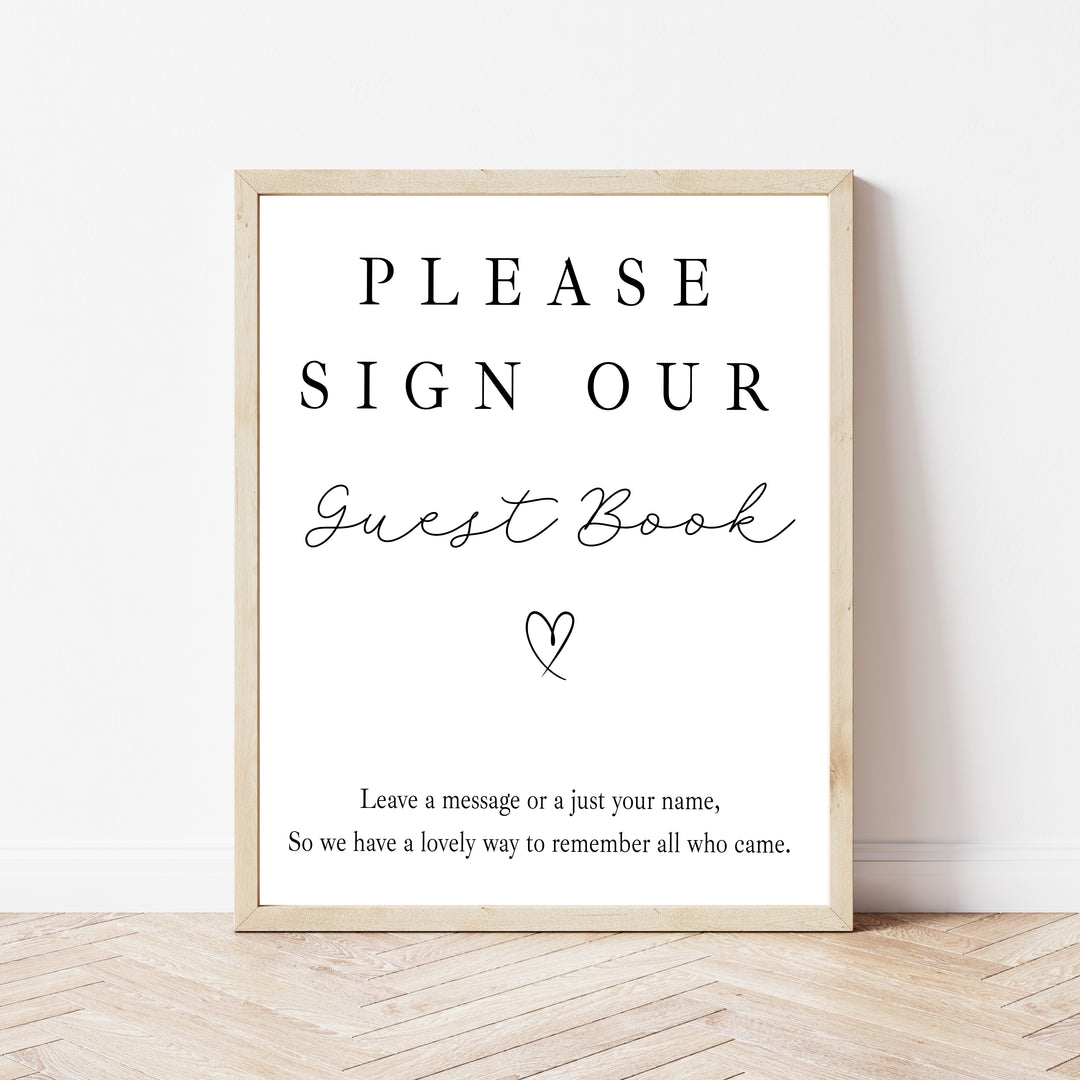 Personalised Simple Script Wedding Guest Book