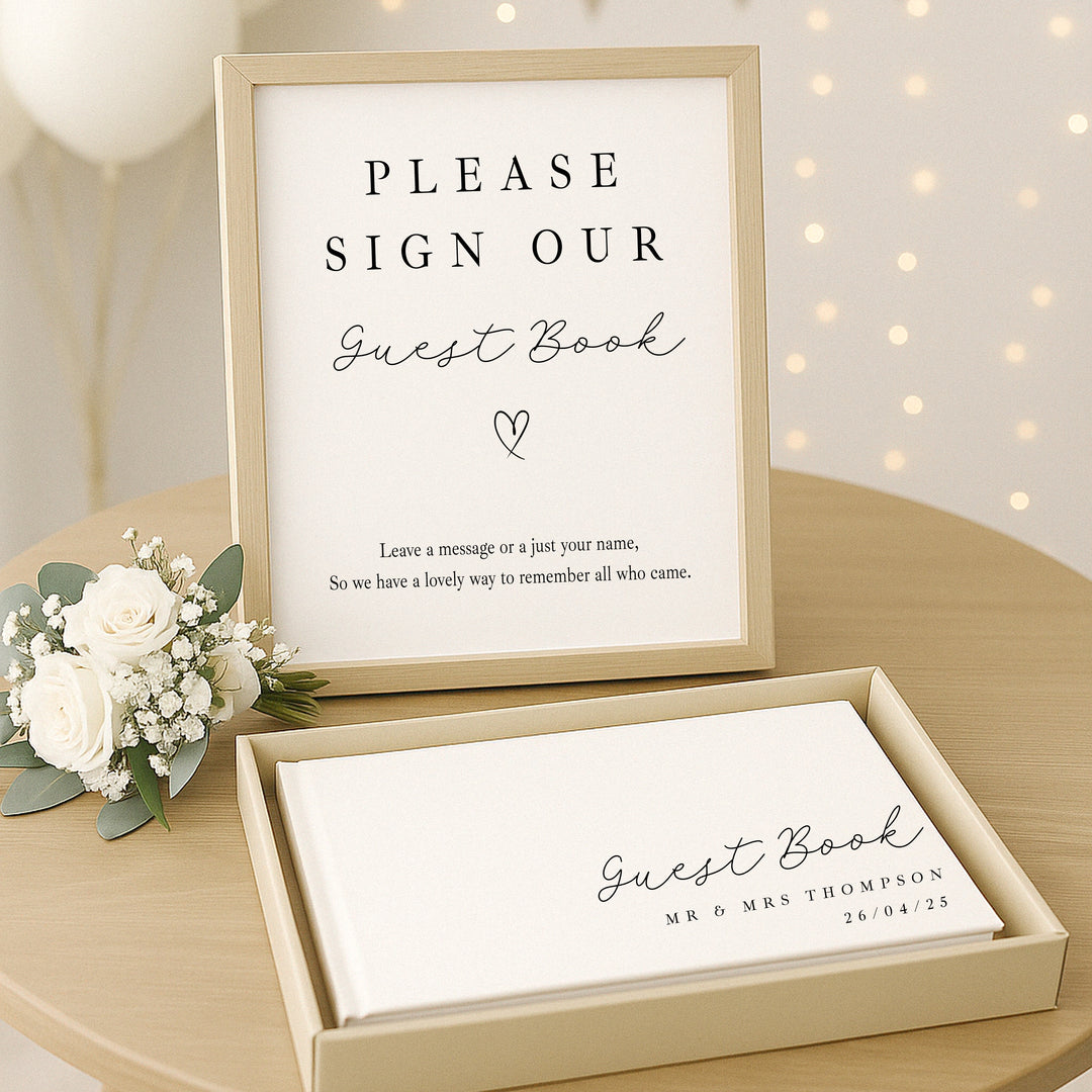 Personalised Simple Script Wedding Guest Book