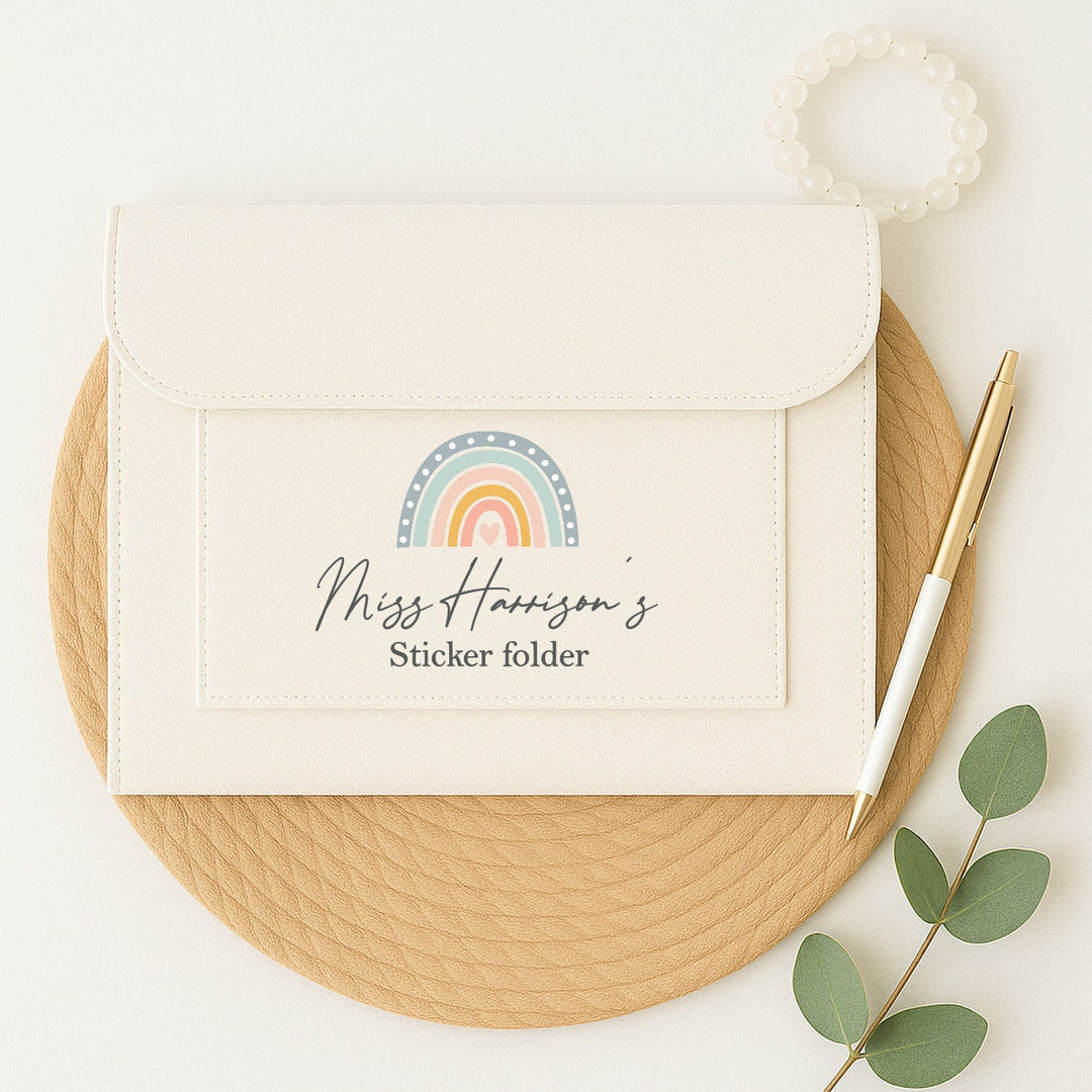 Personalised Blue Rainbow Teacher Notes Folder