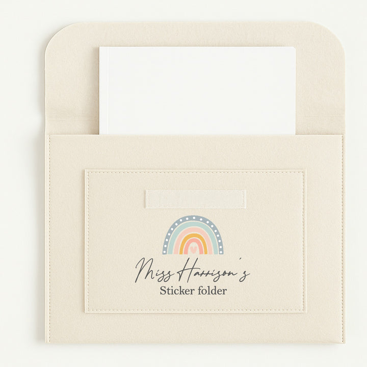 Personalised Blue Rainbow Teacher Notes Folder