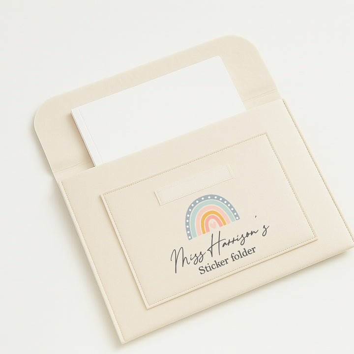 Personalised Blue Rainbow Teacher Notes Folder