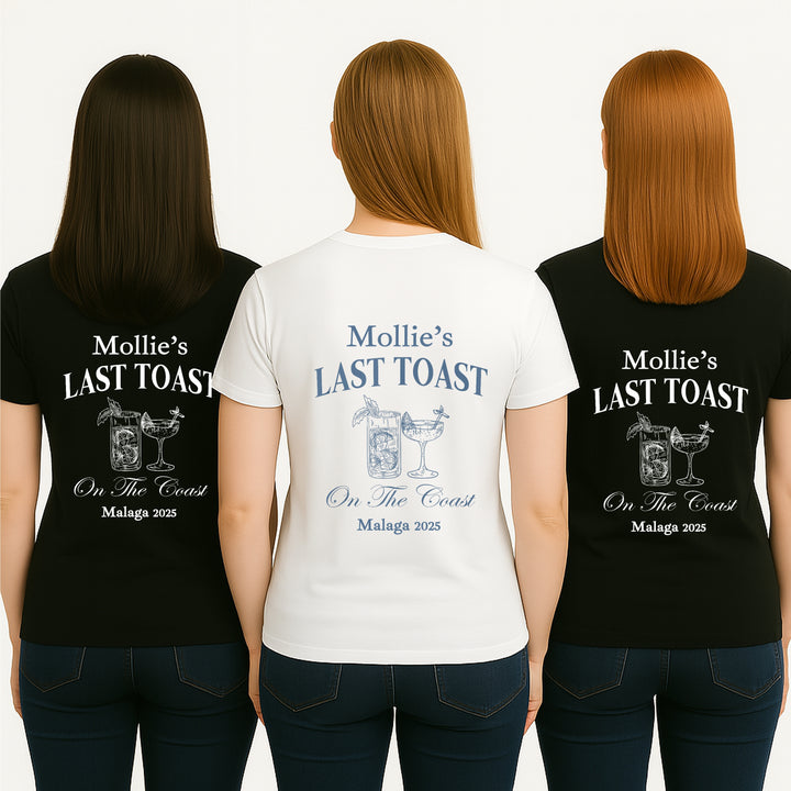 Personalised Blue Last Toast Hen Do T-Shirts
