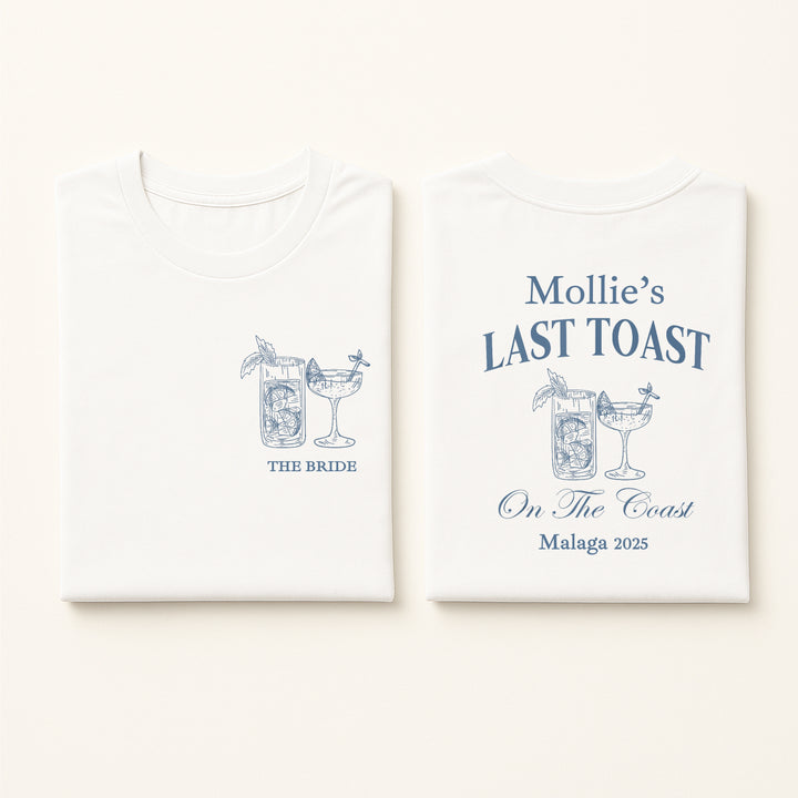 Personalised Blue Last Toast Hen Do T-Shirts