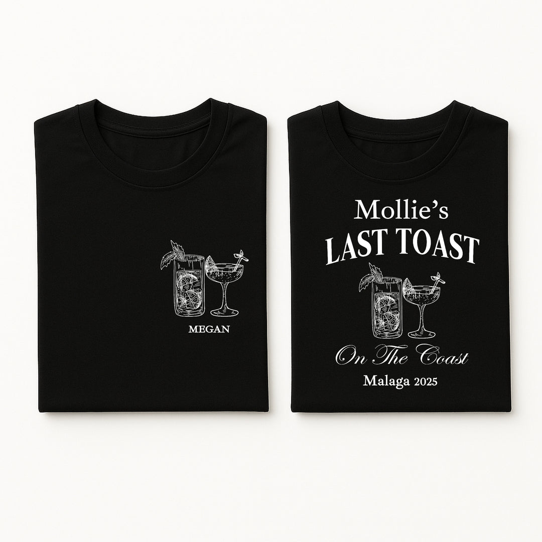 Personalised Blue Last Toast Hen Do T-Shirts