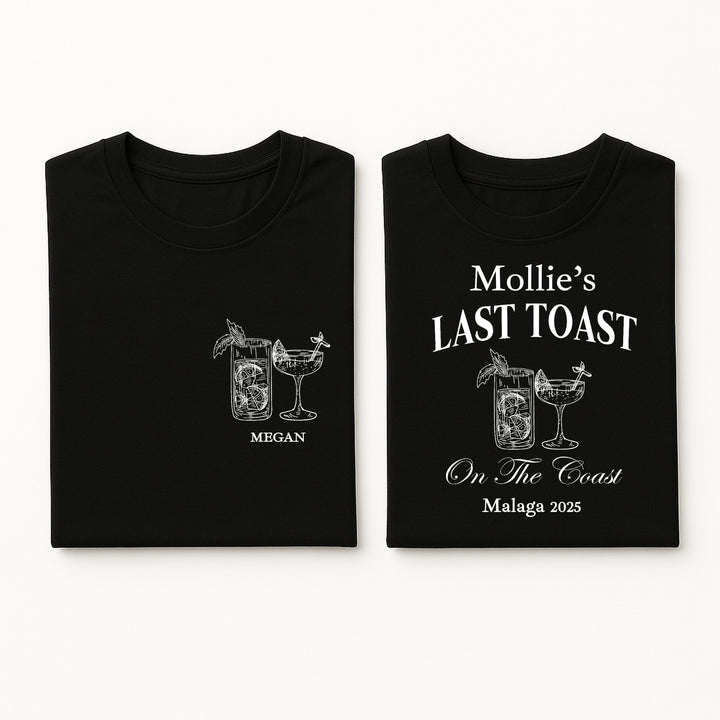 Personalised Blue Last Toast Hen Do T-Shirts