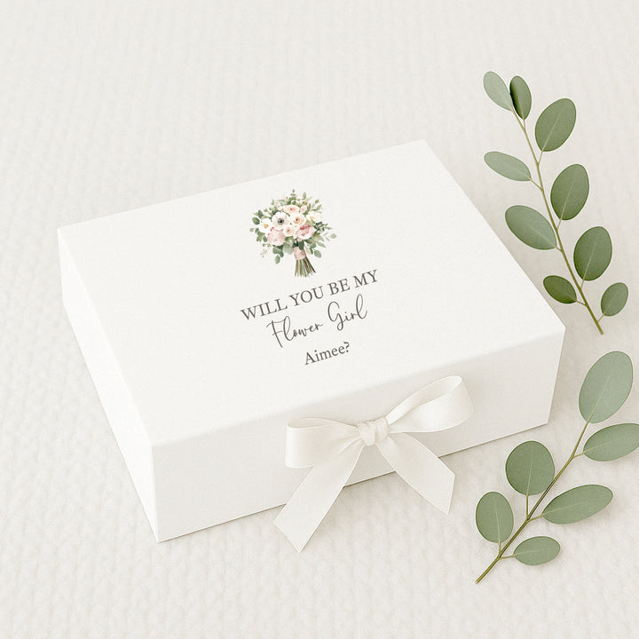 Personalised Pink Bouquet Will You Be My Flower Girl Propsal Box