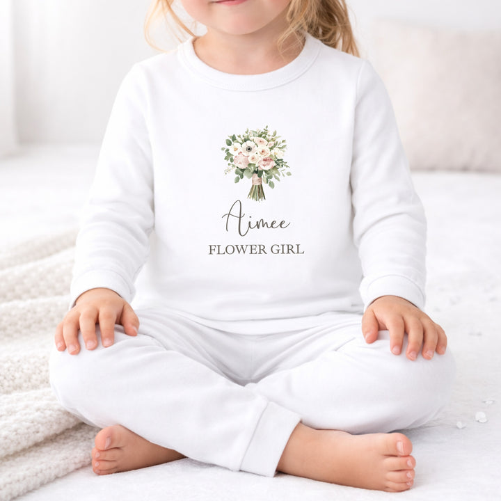 Personalised Pink Bouquet Flower Girl Pyjamas