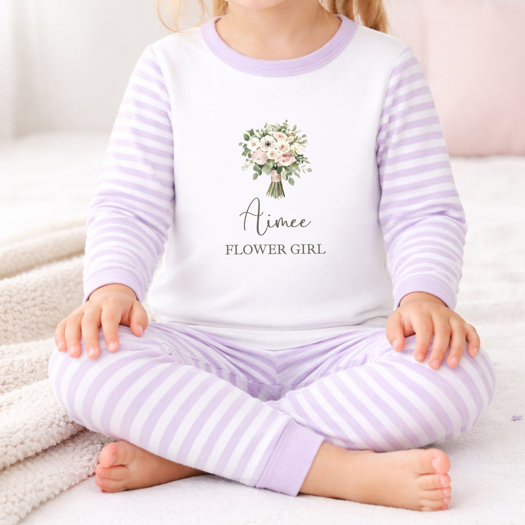Personalised Pink Bouquet Flower Girl Pyjamas