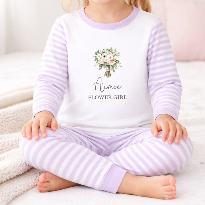 Personalised Pink Bouquet Flower Girl Pyjamas