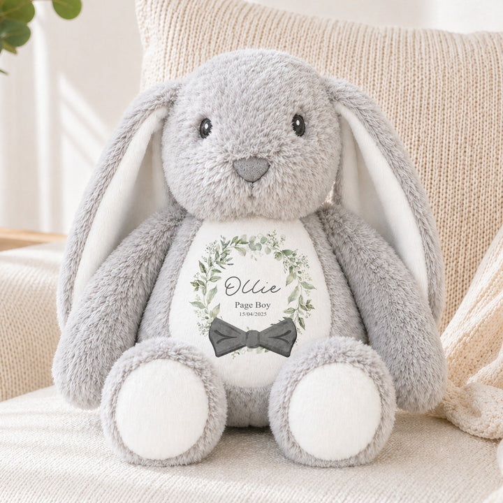 Personalised Wreath Page Boy Rabbit Teddy