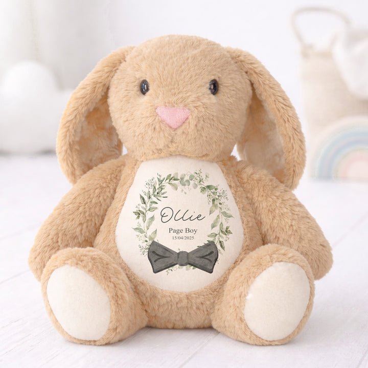 Personalised Wreath Page Boy Rabbit Teddy