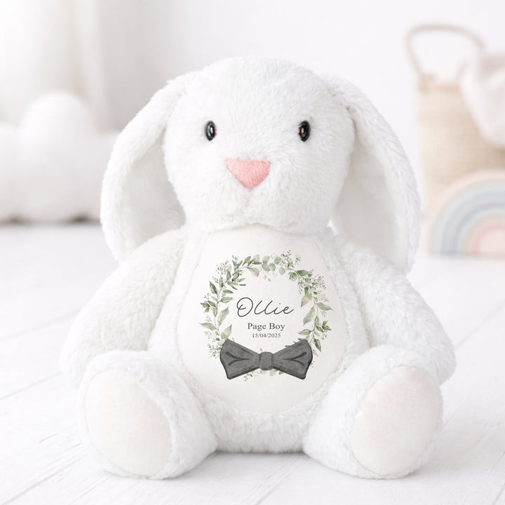 Personalised Wreath Page Boy Rabbit Teddy