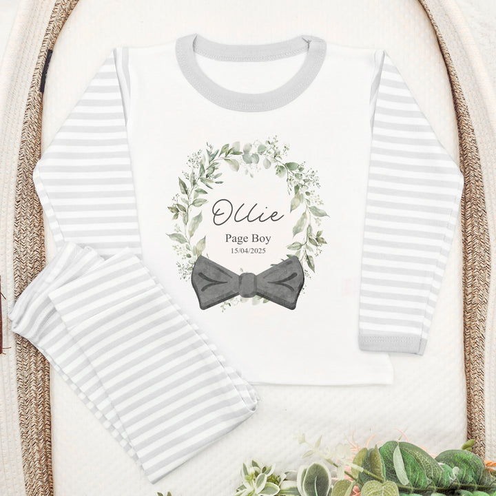 Personalised Bow Tie Wreath Page Boy Pyjamas