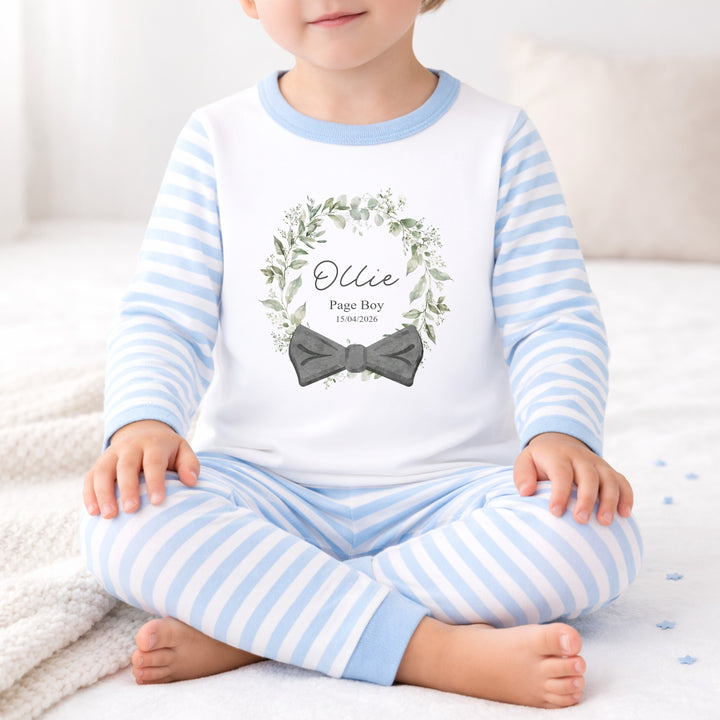 Personalised Bow Tie Wreath Page Boy Pyjamas
