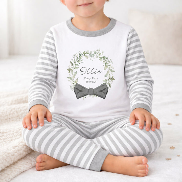 Personalised Bow Tie Wreath Page Boy Pyjamas