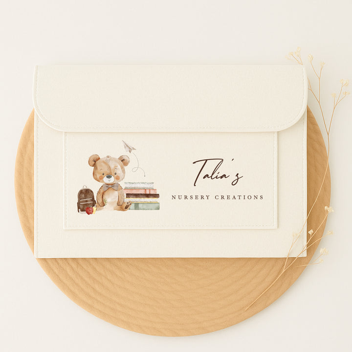 Personalised Bear School Art Work Folder
