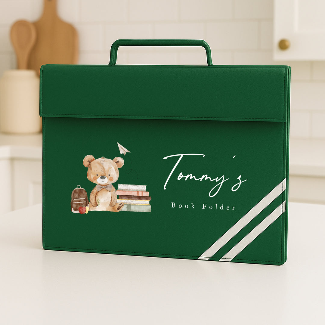 Personalised Bear School Book Folder