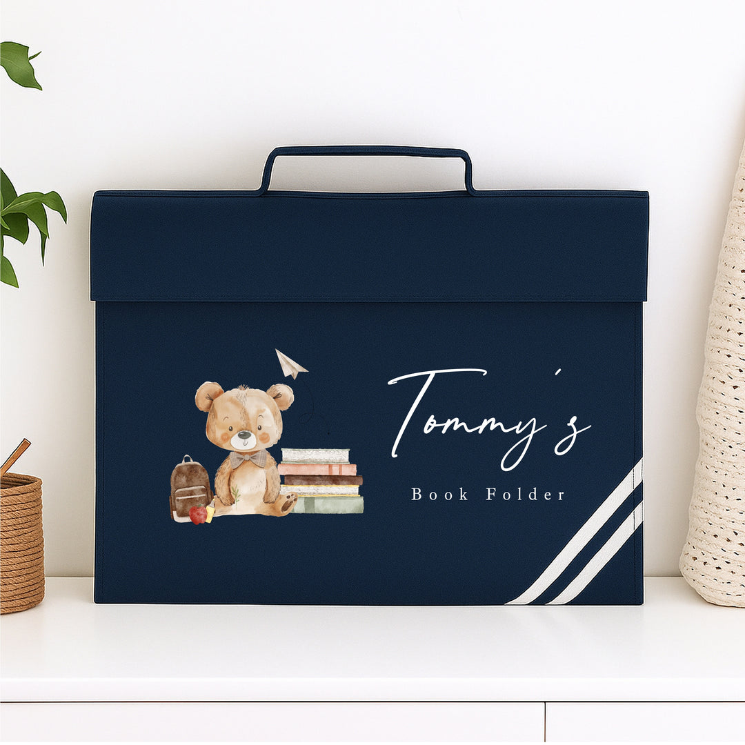 Personalised Bear School Book Folder