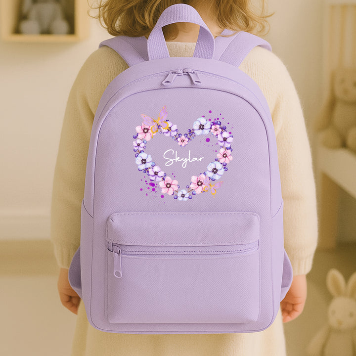 Personalised Pink Butterfly Wreath Toddler Backpack