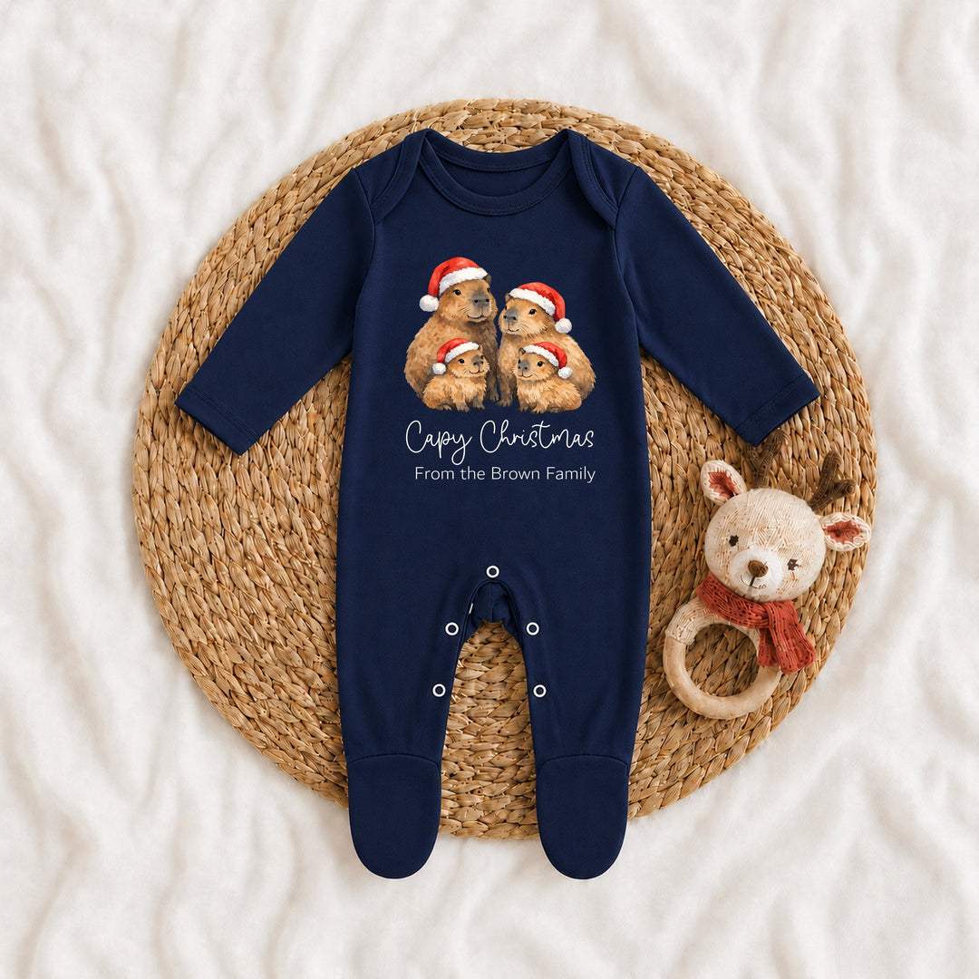 Personalised Family Matching Navy Tartan Christmas Pyjamas