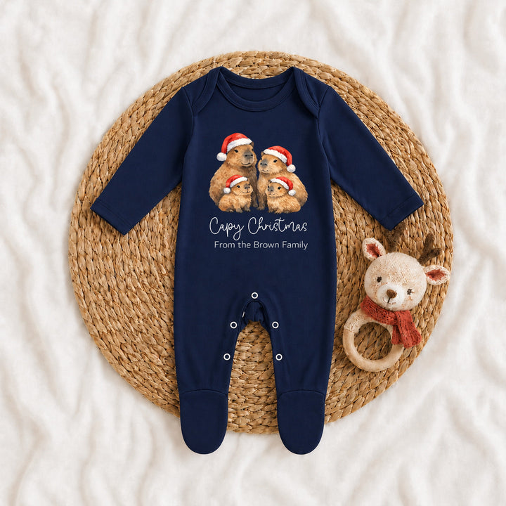 Personalised Family Matching Navy Tartan Christmas Pyjamas