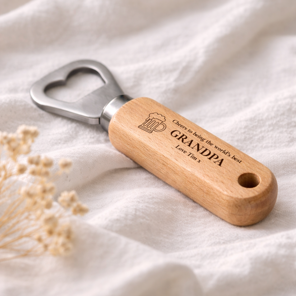 Personalised Cheers Dad Engraved Bottle Opener