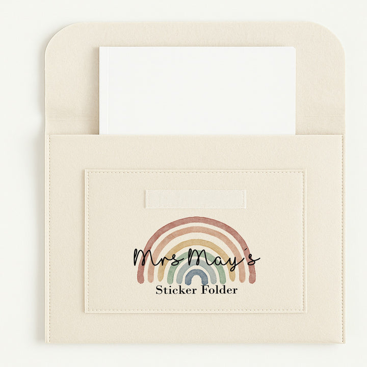 Personalised Rainbow Teachers Sticker Folder