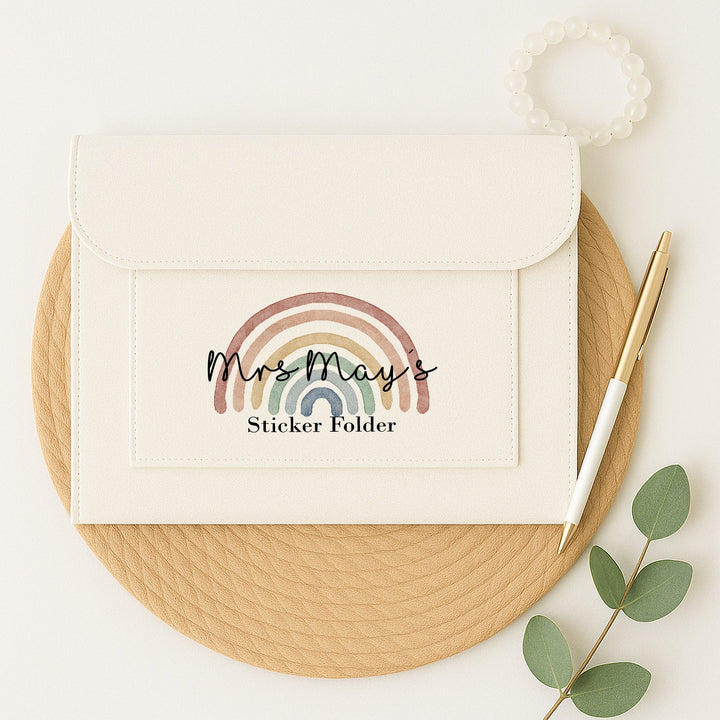 Personalised Rainbow Teachers Sticker Folder