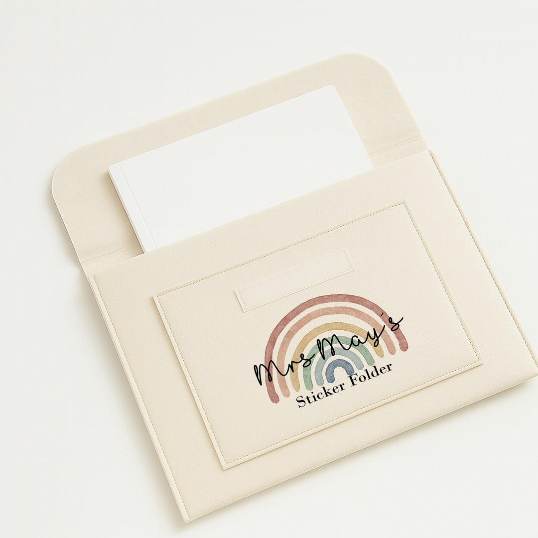Personalised Rainbow Teachers Sticker Folder