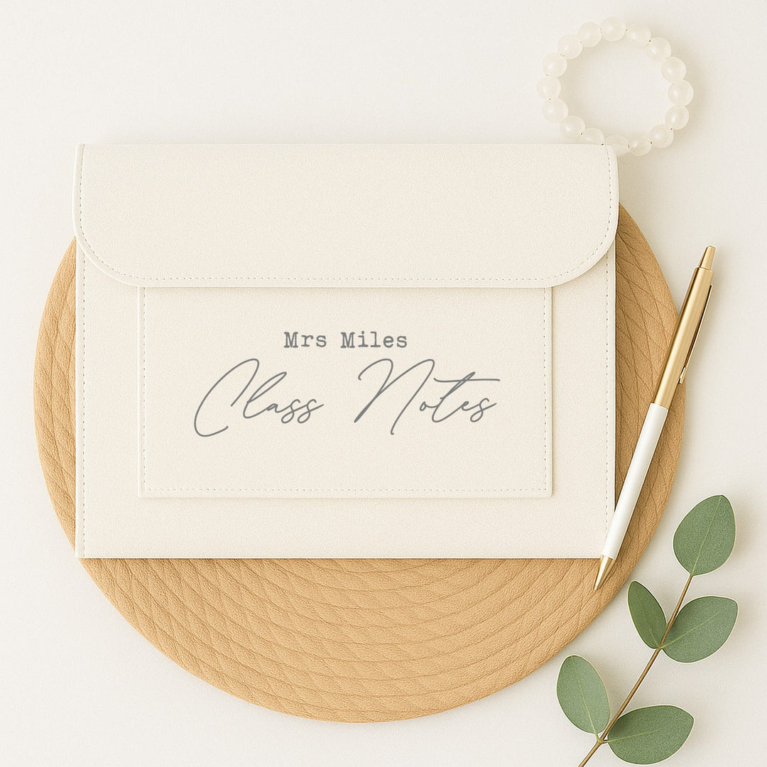 Personalised Grey Script Teachers Notes Folder