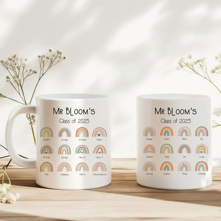 Personalised Rainbow Teachers Class Mug