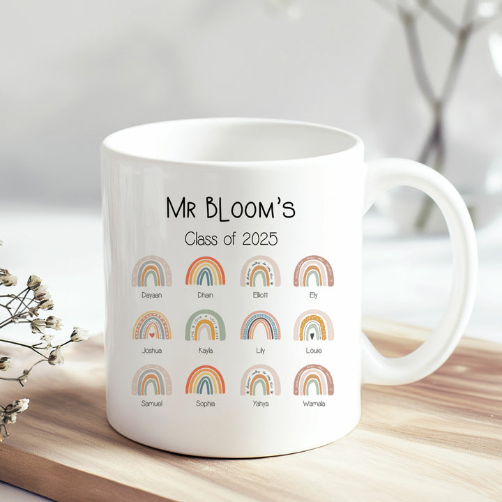 Personalised Rainbow Teachers Class Mug