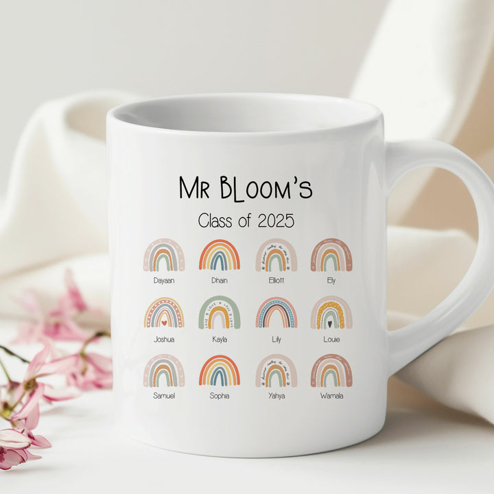 Personalised Rainbow Teachers Class Mug