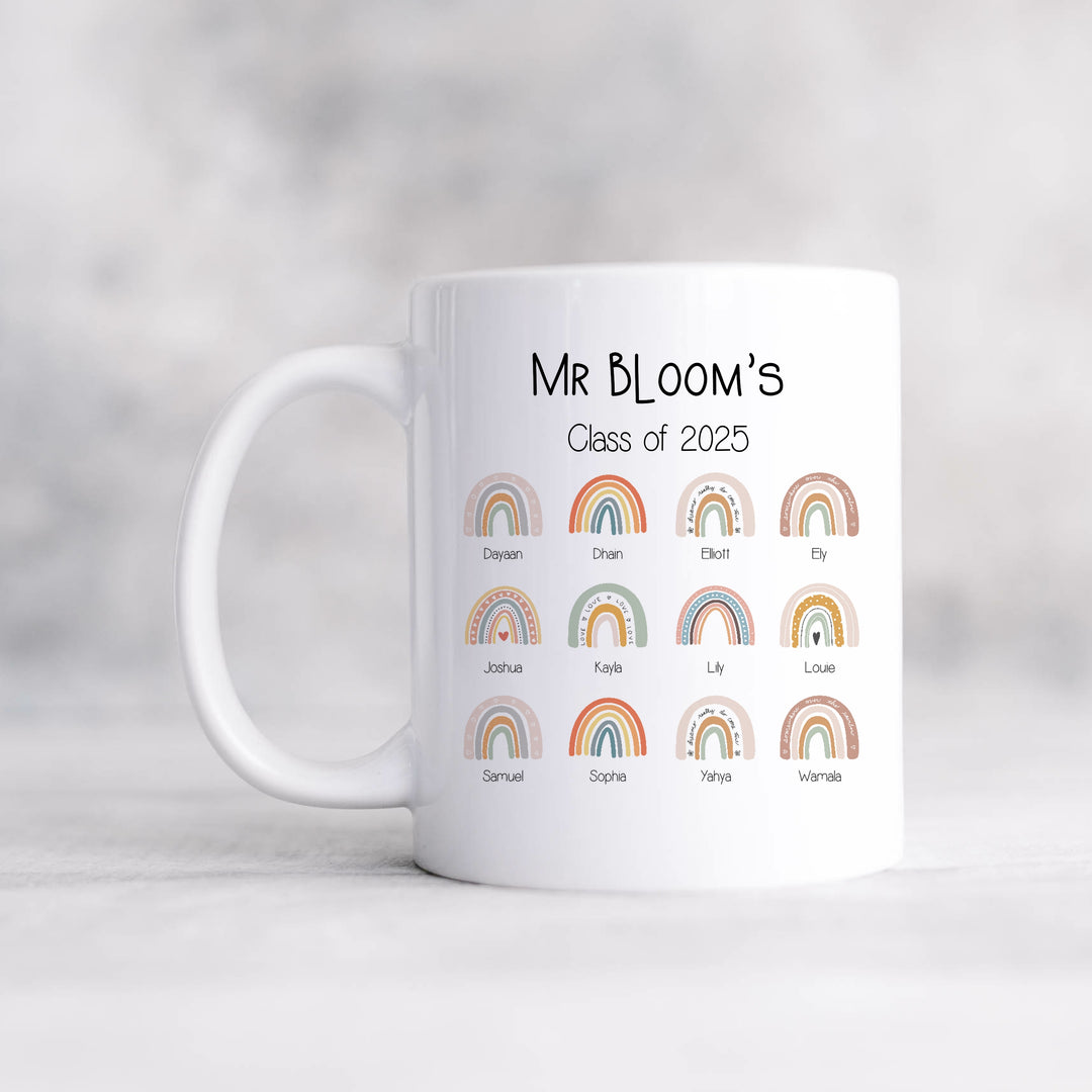 Personalised Rainbow Teachers Class Mug
