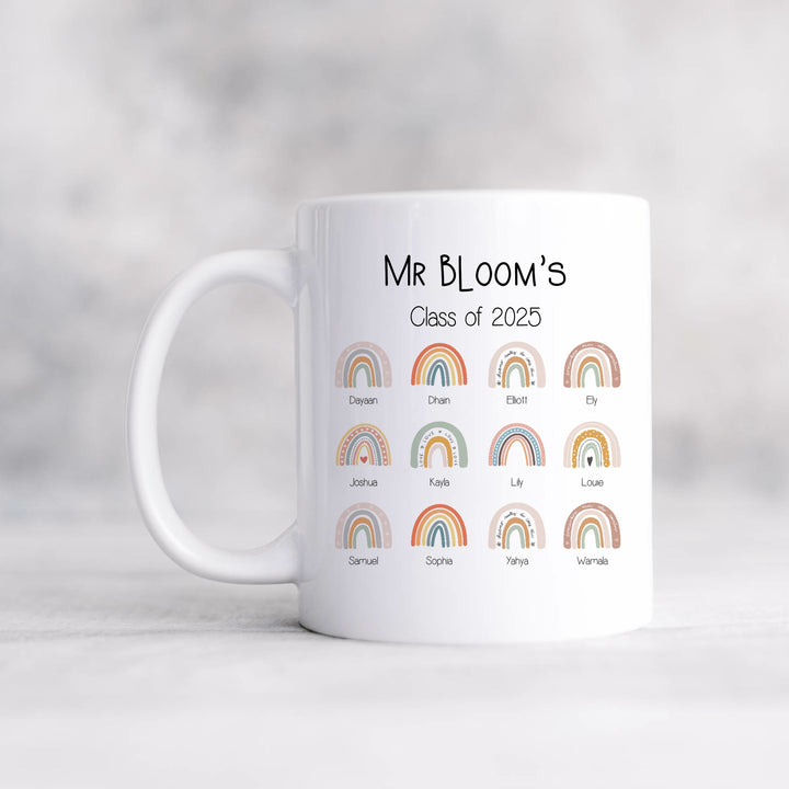 Personalised Rainbow Teachers Class Mug
