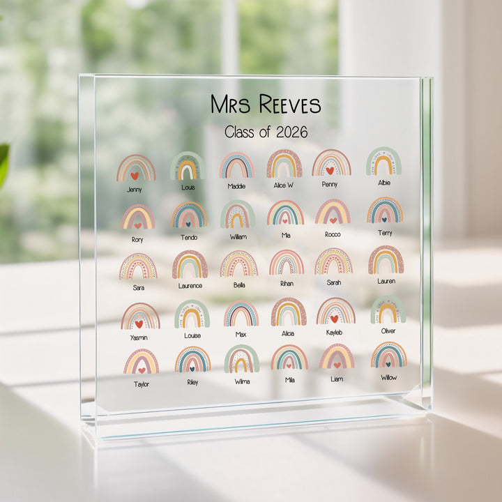 Personalised Acrylic Rainbow Class Teacher Gift
