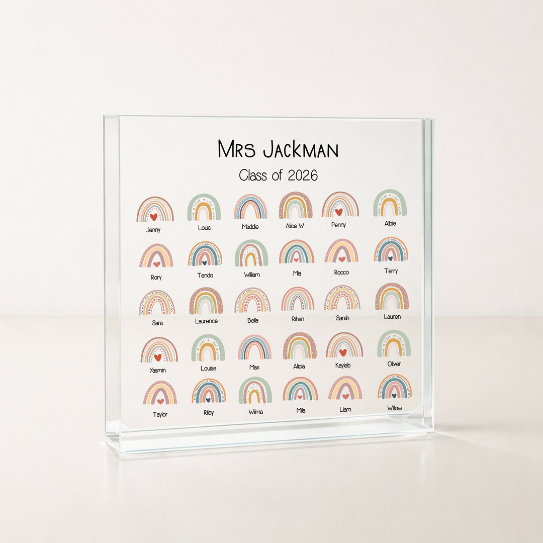 Personalised Acrylic Rainbow Class Teacher Gift