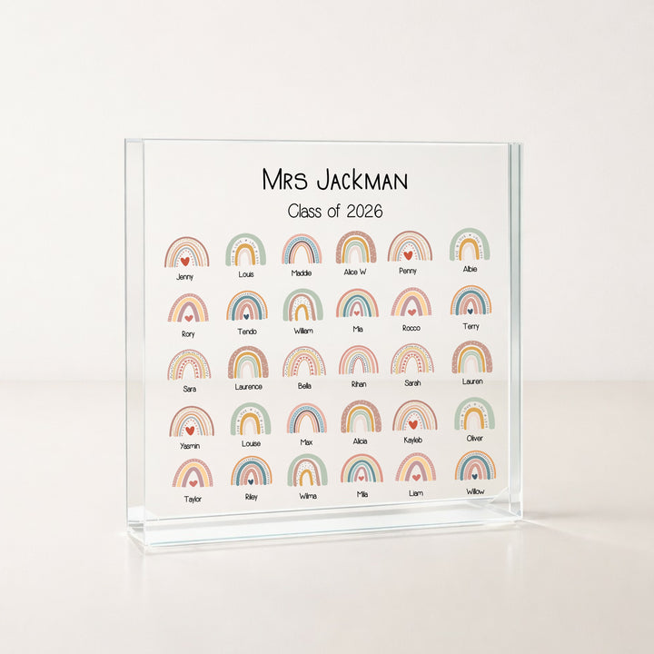 Personalised Acrylic Rainbow Class Teacher Gift