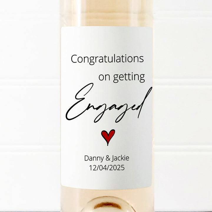 Personalised Congratulations On Your Engagement Wine Bottle Sticker