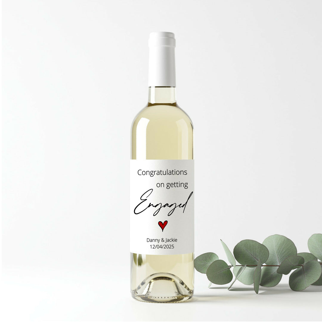 Personalised Congratulations On Your Engagement Wine Bottle Sticker