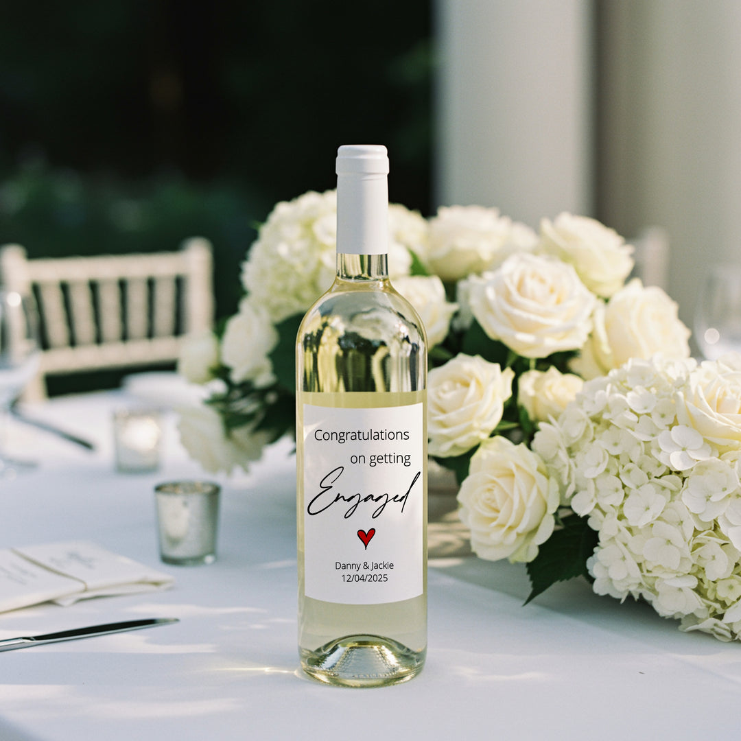 Personalised Congratulations On Your Engagement Wine Bottle Sticker