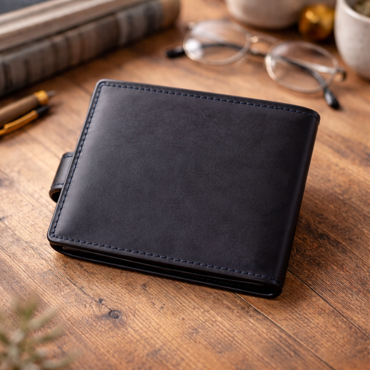 Engraved Best Dad Leather Wallet