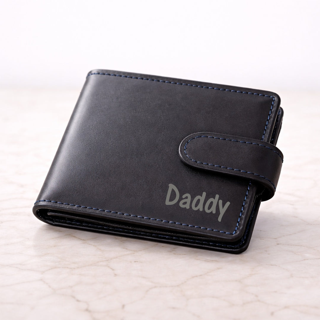 Engraved Daddy Leather Wallet